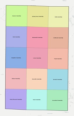 Warren County IL townships and subdivisions map