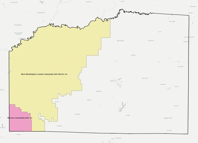 Washington County IL school district boundaries map