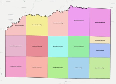 Washington County IL townships and subdivisions map