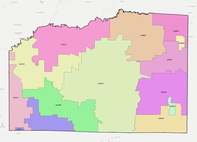 Washington County IL ZIP code boundaries map