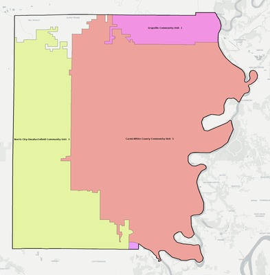 White County IL school district boundaries map