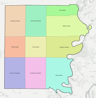 White County IL townships and subdivisions map