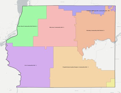 Whiteside County IL school district boundaries map