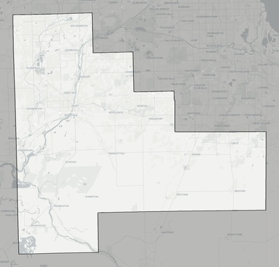 Will County IL county basemap context