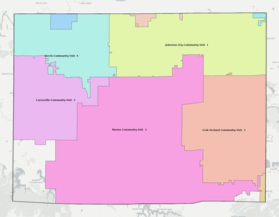 Williamson County IL school district boundaries map