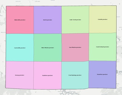 Williamson County IL townships and subdivisions map