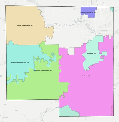 Winnebago County IL school district boundaries map