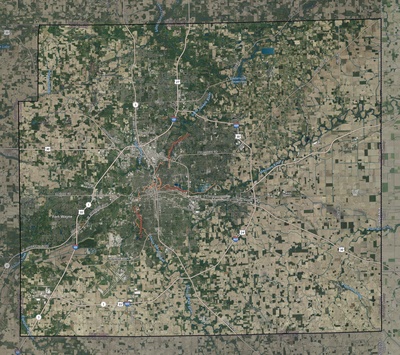 Allen County IN USGS imagery and topo map