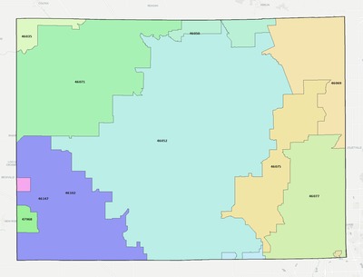 Boone County IN ZIP code boundaries map