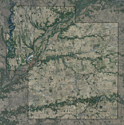 Carroll County IN USGS imagery and topo map