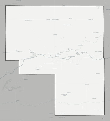 Cass County IN county basemap context