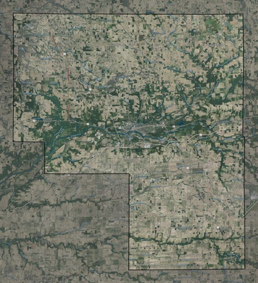 Cass County IN USGS imagery and topo map