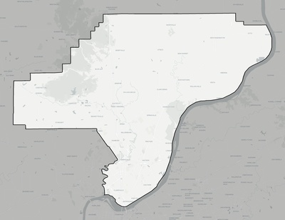 Clark County IN county basemap context