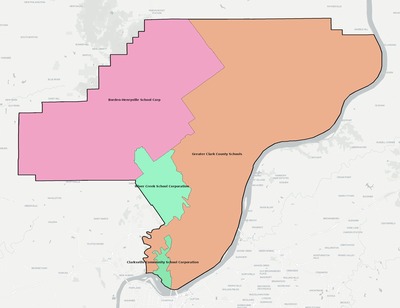 Clark County IN school district boundaries map