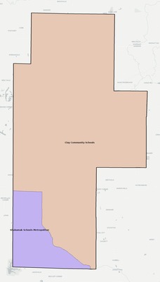 Clay County IN school district boundaries map