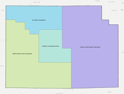 Clinton County IN school district boundaries map