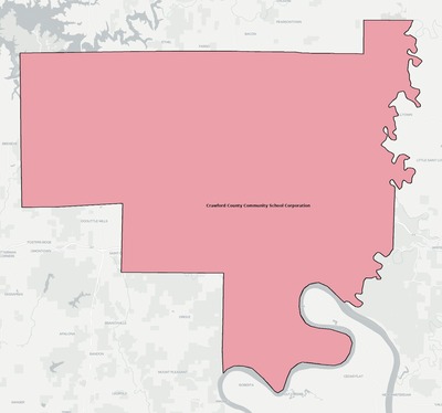 Crawford County IN school district boundaries map