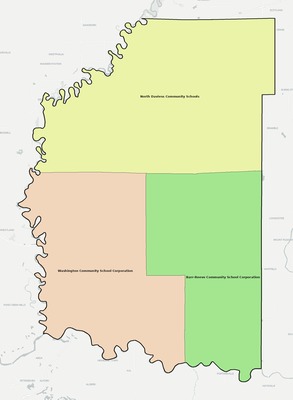 Daviess County IN school district boundaries map