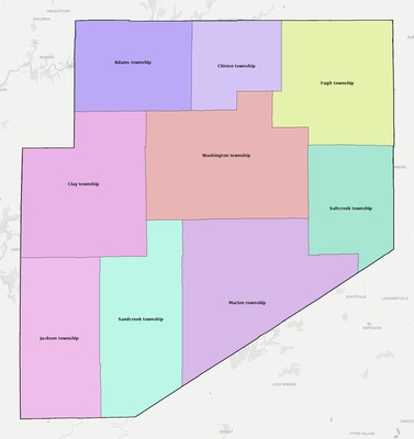 Decatur County IN townships and subdivisions map