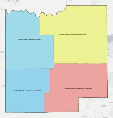 Dubois County IN school district boundaries map
