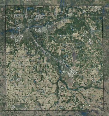 Elkhart County IN USGS imagery and topo map