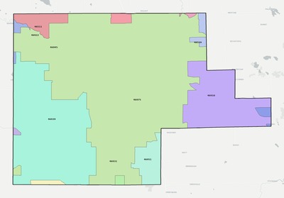 Fulton County IN ZIP code boundaries map