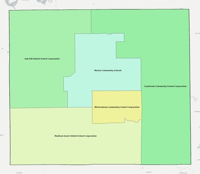 Grant County IN school district boundaries map
