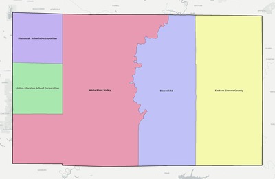 Greene County IN school district boundaries map