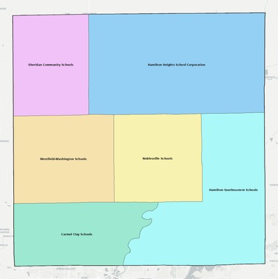 Hamilton County IN school district boundaries map