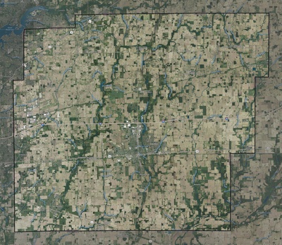 Hancock County IN USGS imagery and topo map
