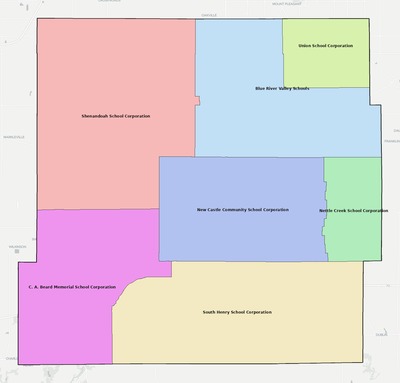 Henry County IN school district boundaries map