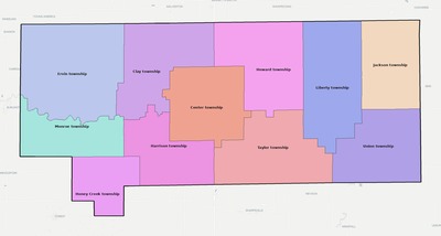 Howard County IN townships and subdivisions map