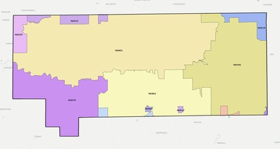 Howard County IN ZIP code boundaries map