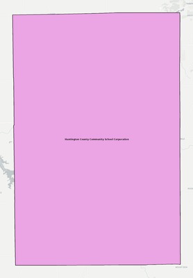 Huntington County IN school district boundaries map