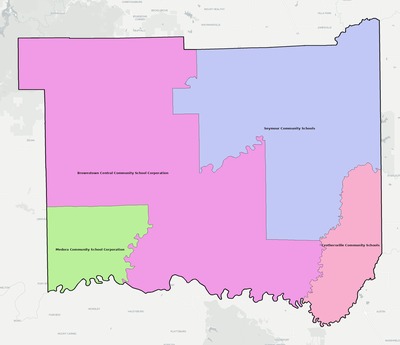 Jackson County IN school district boundaries map