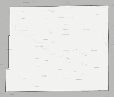 Jay County IN county basemap context