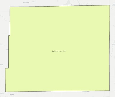 Jay County IN school district boundaries map
