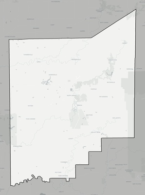 Jennings County IN county basemap context