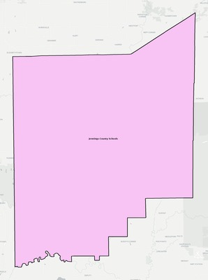 Jennings County IN school district boundaries map