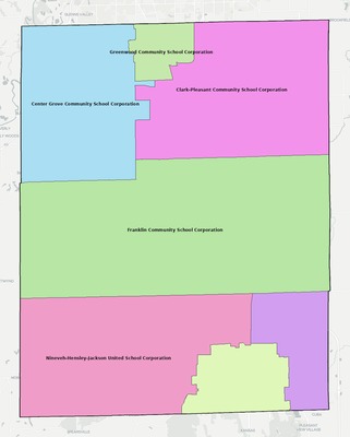 Johnson County IN school district boundaries map