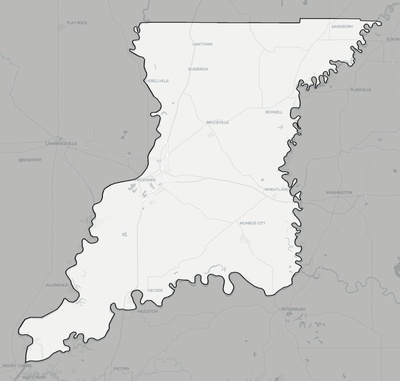 Knox County IN county basemap context