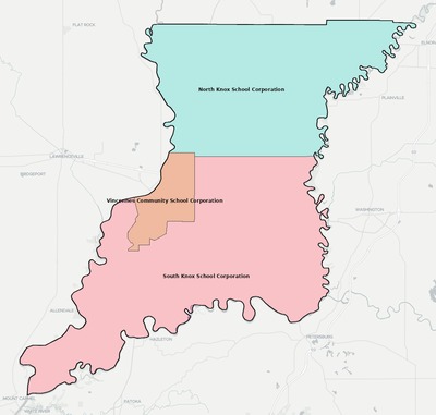 Knox County IN school district boundaries map