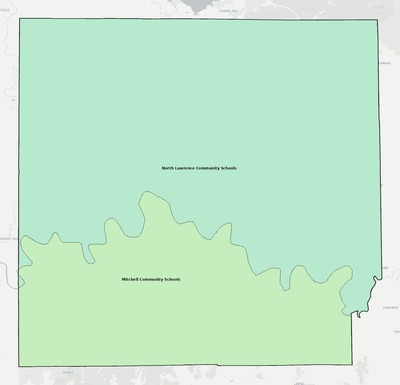 Lawrence County IN school district boundaries map