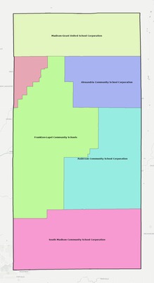 Madison County IN school district boundaries map