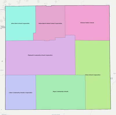 Marshall County IN school district boundaries map