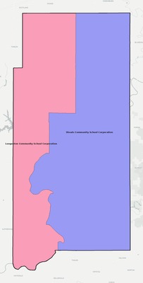 Martin County IN school district boundaries map
