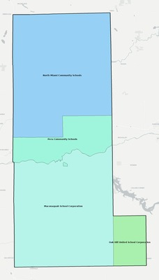 Miami County IN school district boundaries map