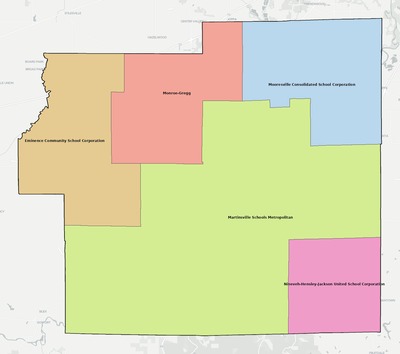 Morgan County IN school district boundaries map