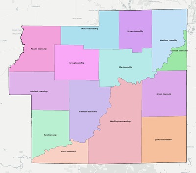 Morgan County IN townships and subdivisions map
