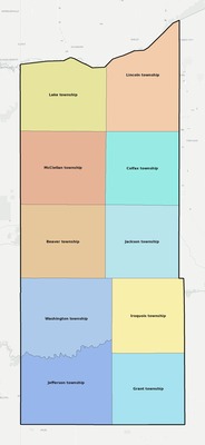 Newton County IN townships and subdivisions map
